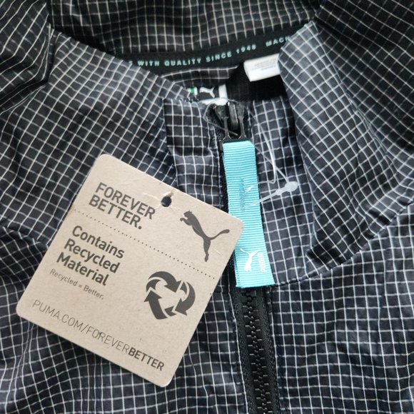 Puma Lightweight Woven Zip Jacket Men's 2XL XXL NWT NEW Windbreaker Black 2021 - Picture 3 of 9